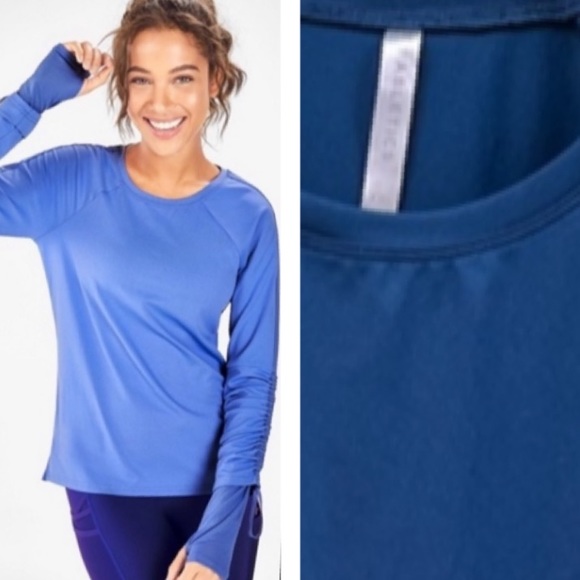 Fabletics Tops - Fabletics Cashel Adjustable Long Sleeve Blue Top